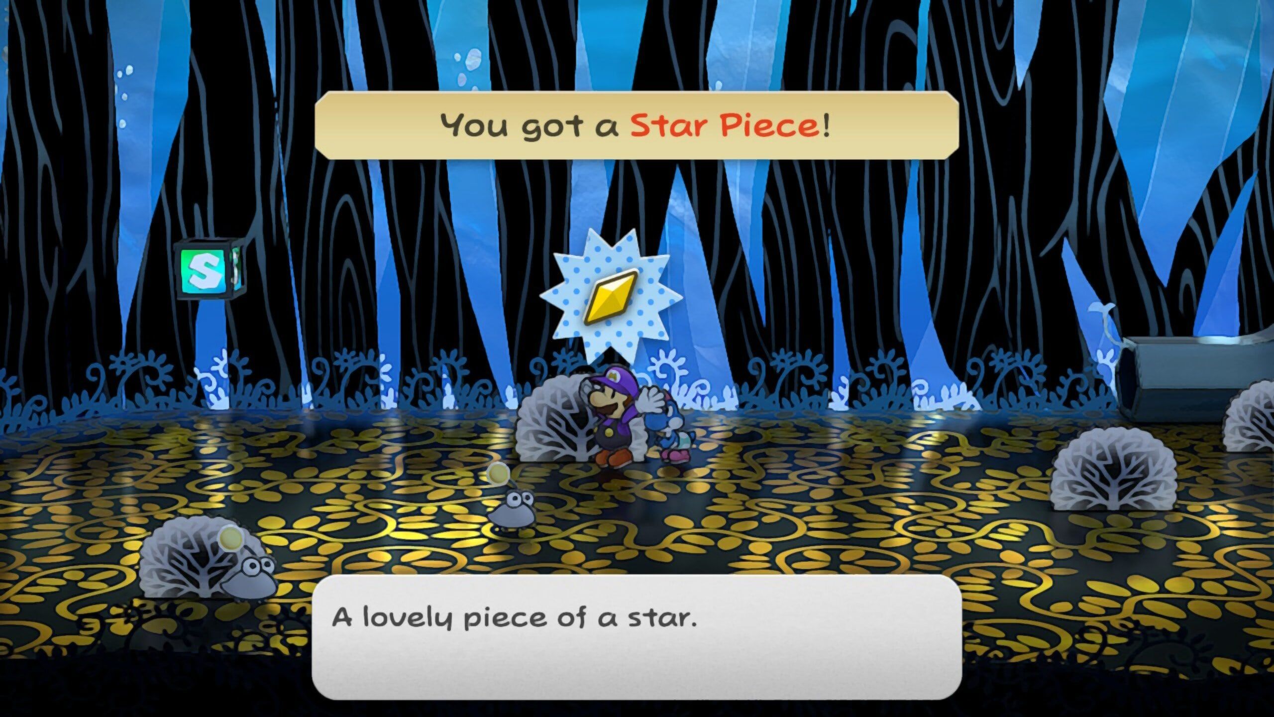 Image of a star piece below the zigzag path in Paper Mario TTYD