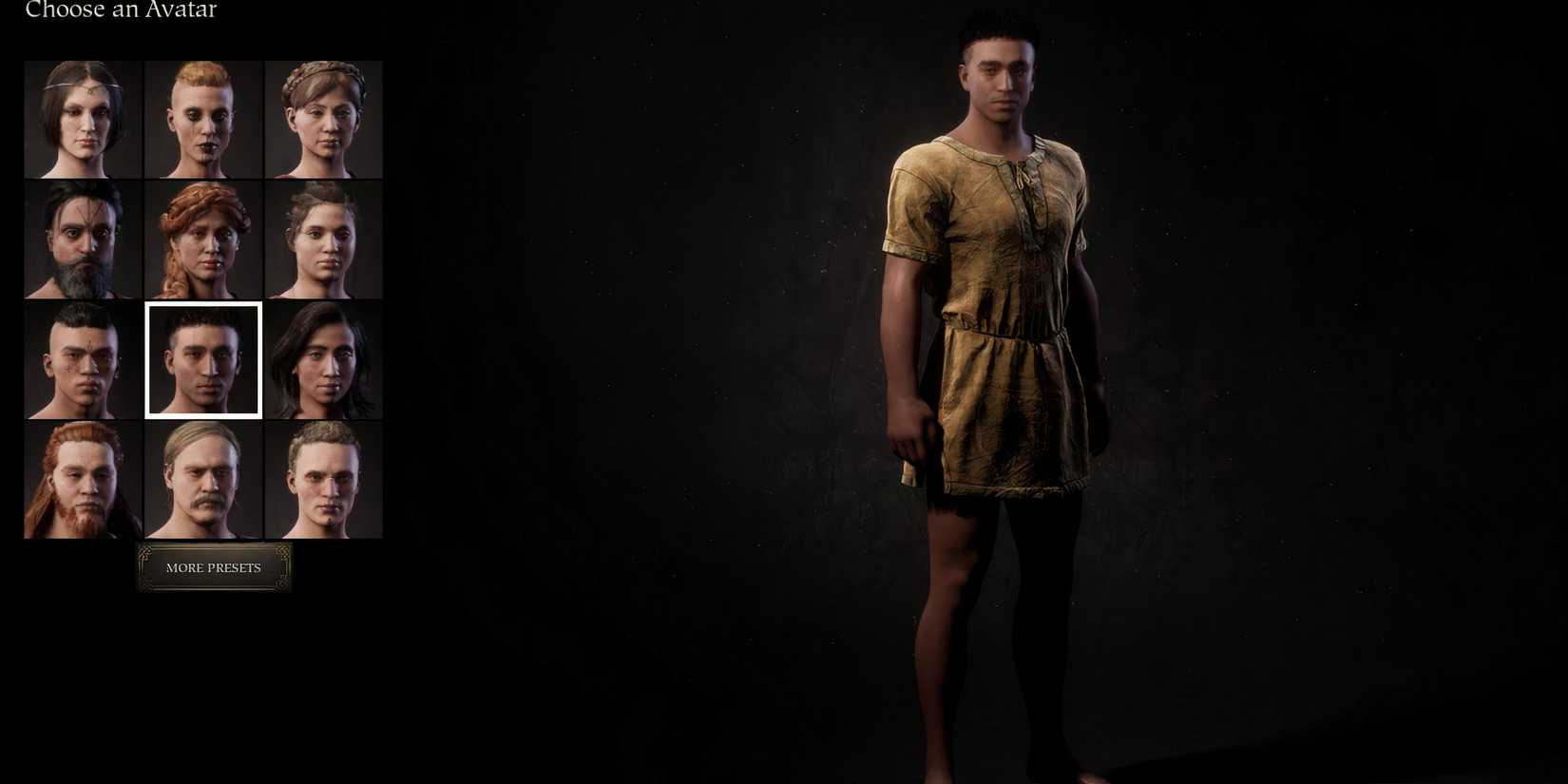 Pax Dei Character Creation menu