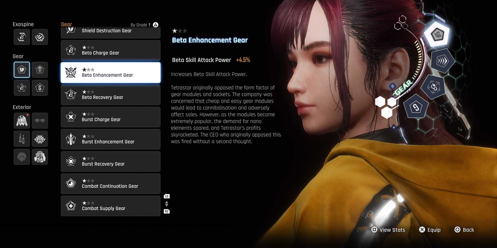 Stellar Blade Beta Enhancement Gear