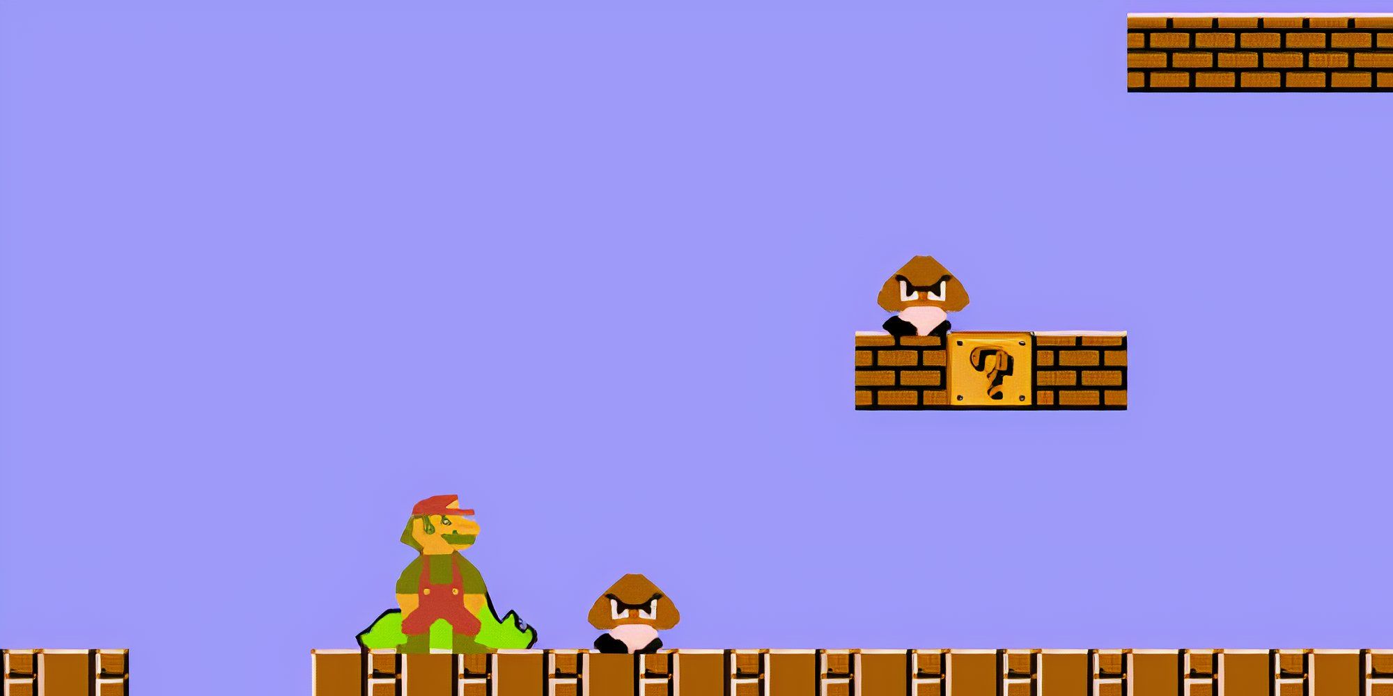 Playing a level in Super Mario Bros.