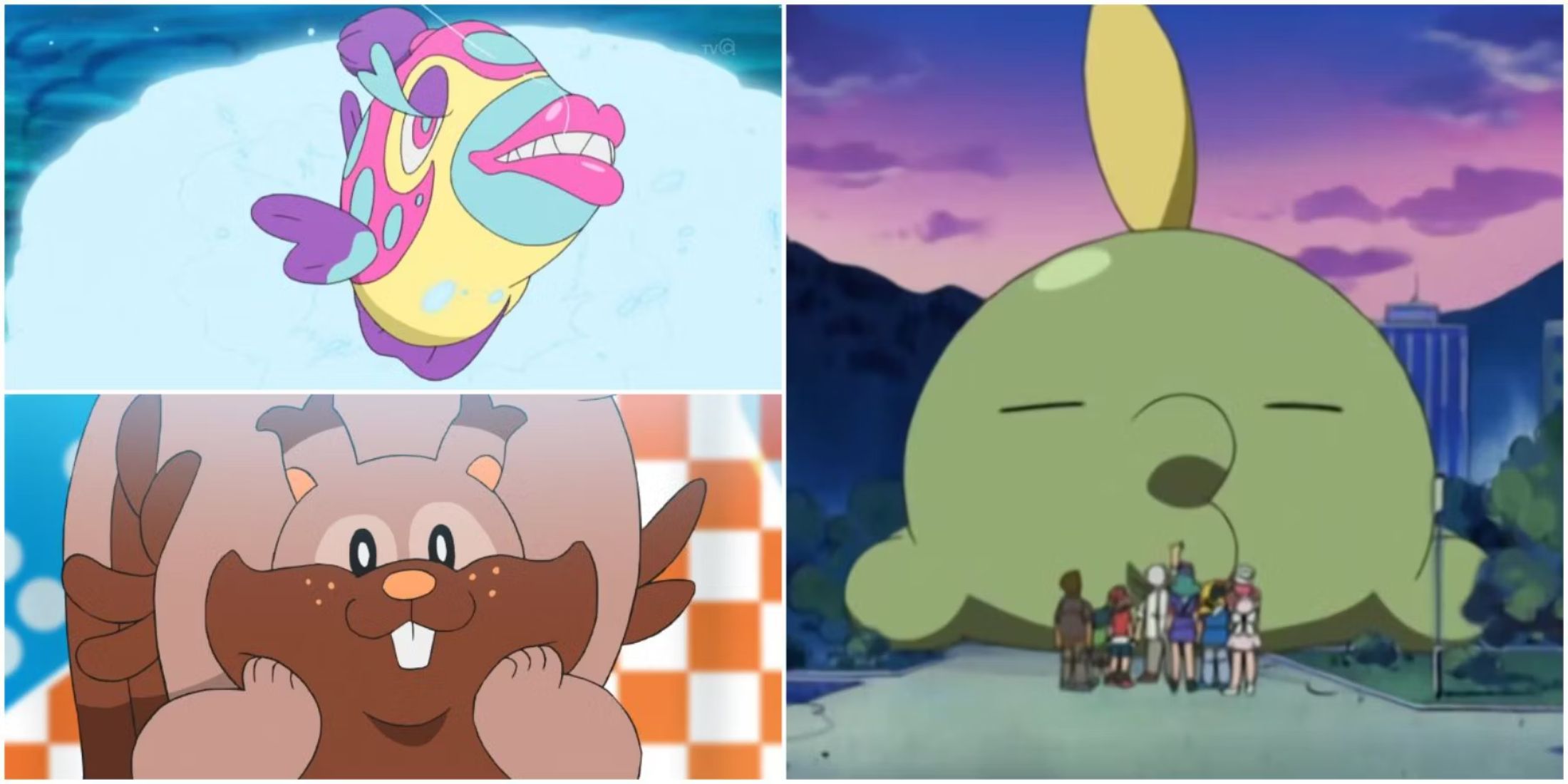 Gulpin, Greedent, and Bruxish in the Pokemon Anime