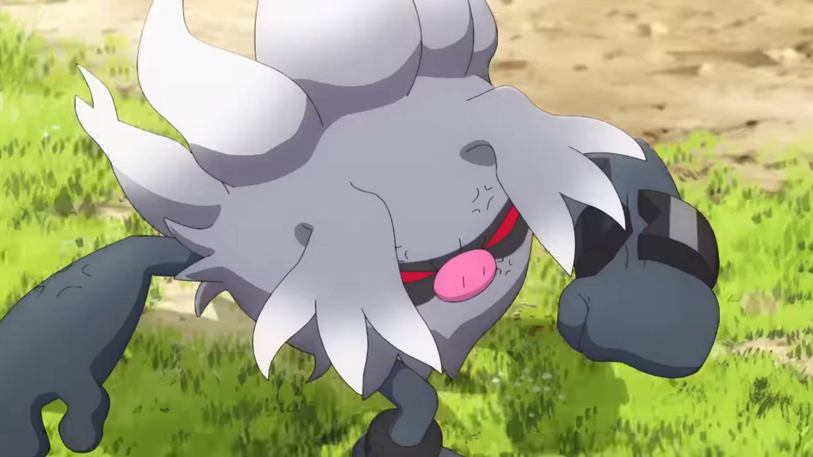 annihilape pokemon scarlet and violet cut scene still of the pokemon in a fighting stance