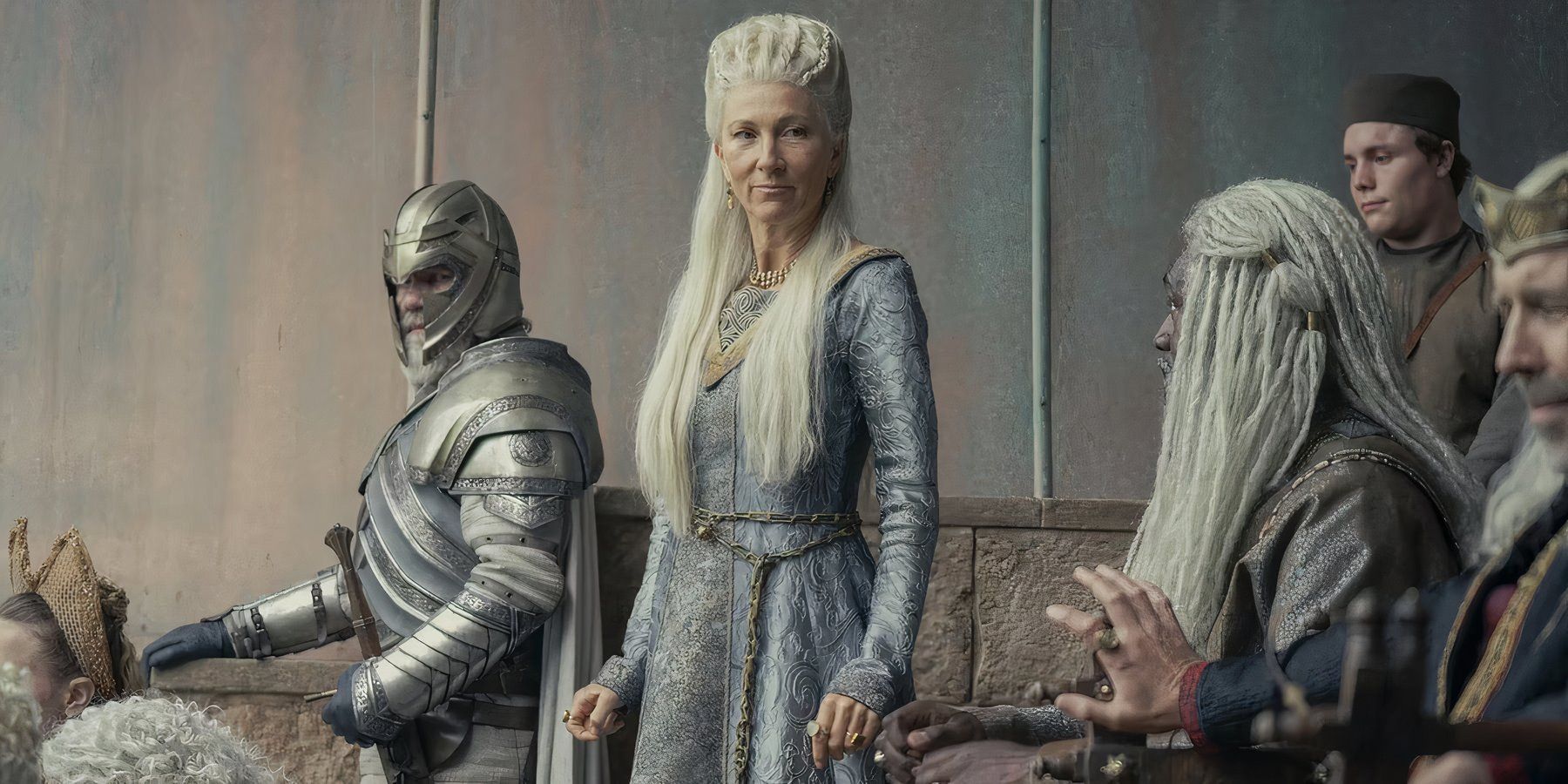 Princess Rhaenys Targaryen with her husband Corlys Velaryon in House of the Dragon