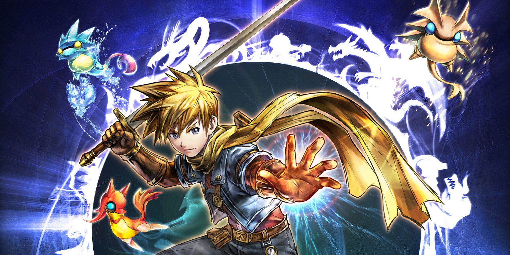 Promo art featuring characters in Golden Sun Dark Dawn