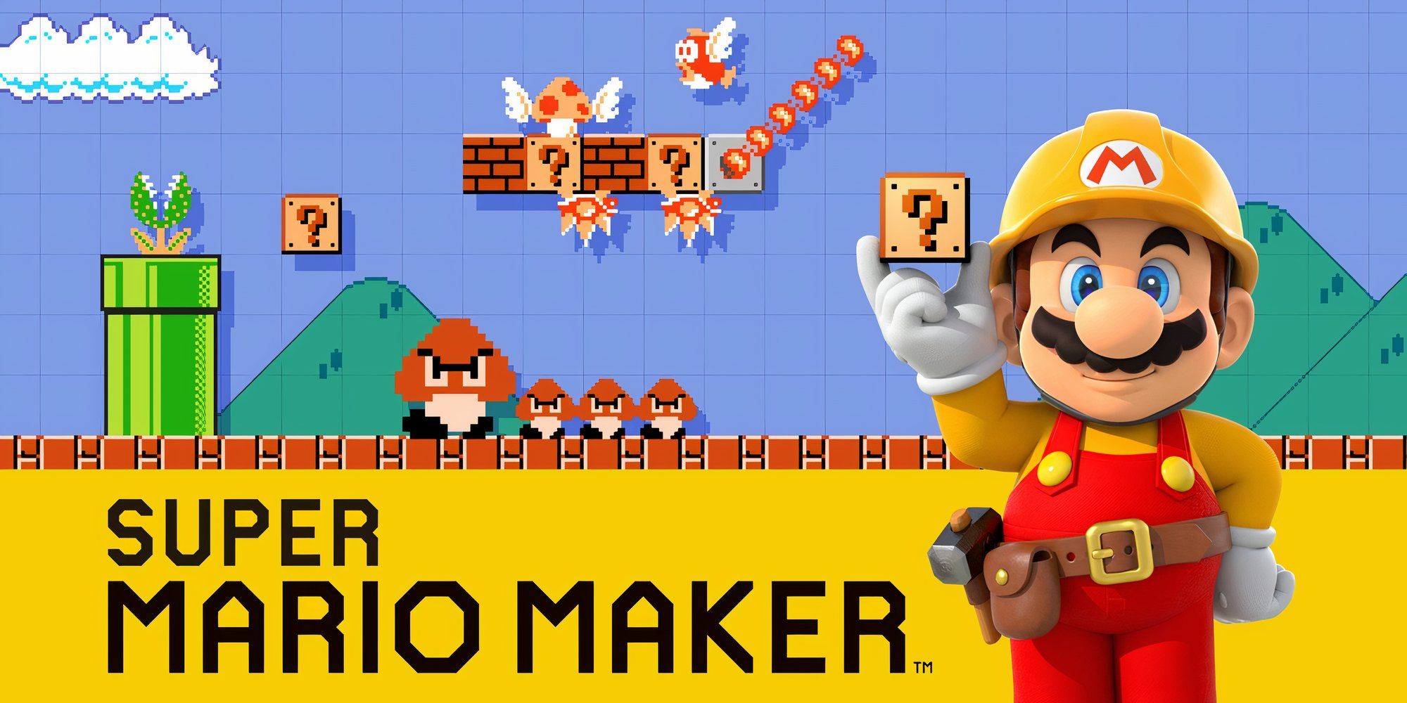 Promo art featuring characters in Super Mario Maker