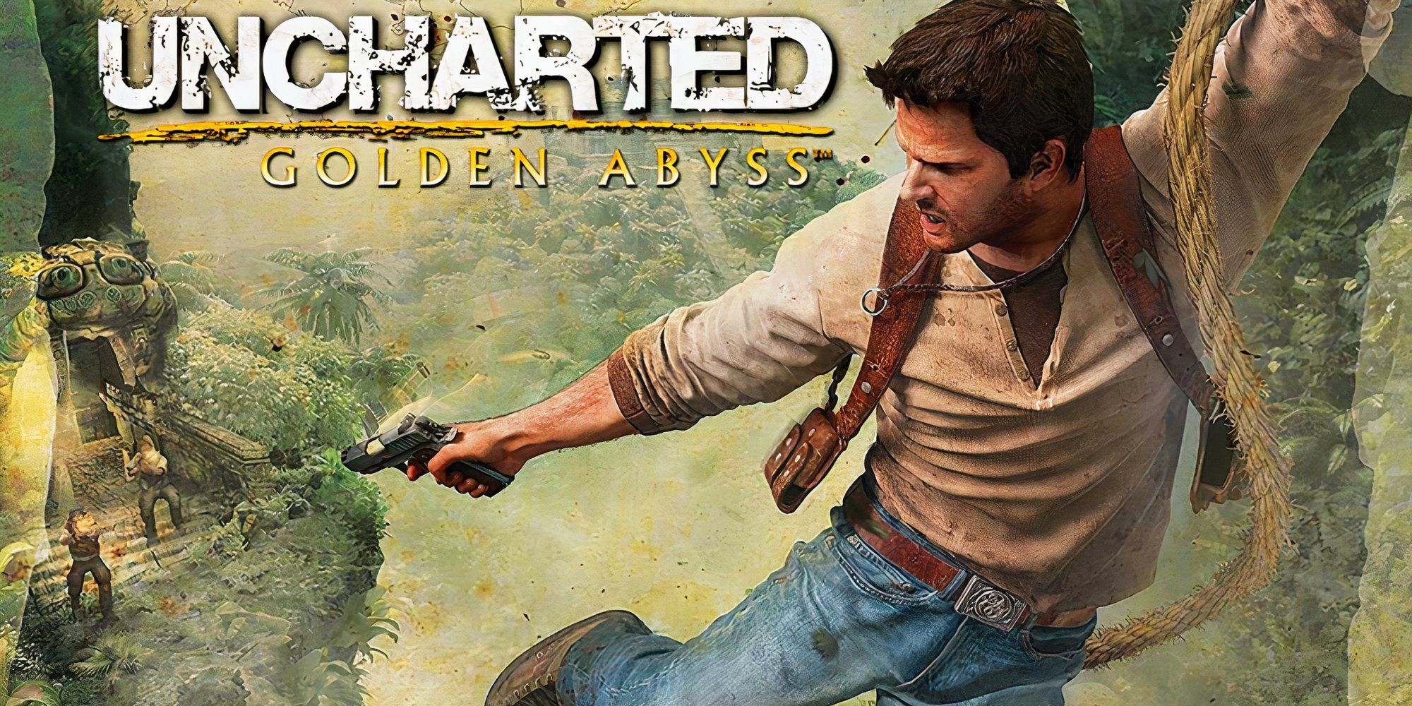 Promo art featuring Nathan in Uncharted Golden Abyss