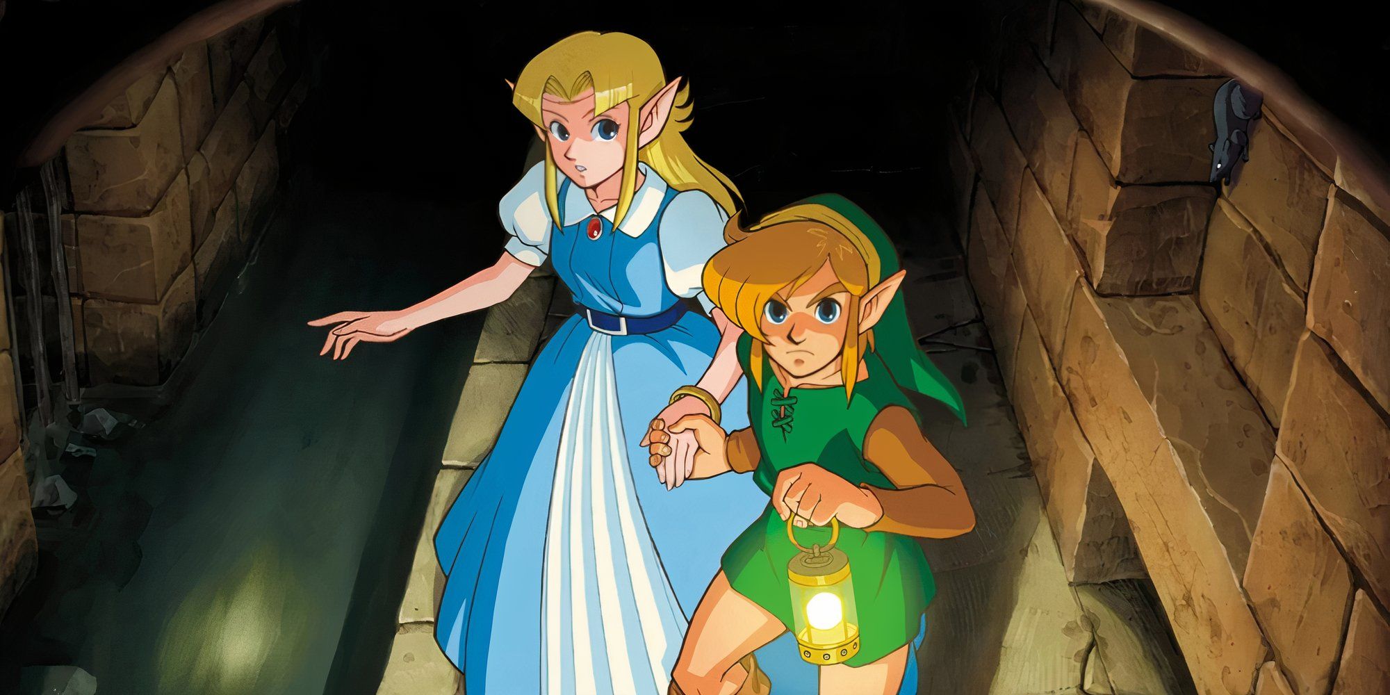 Promo art of Zelda and Link in The Legend of Zelda A Link to the Past