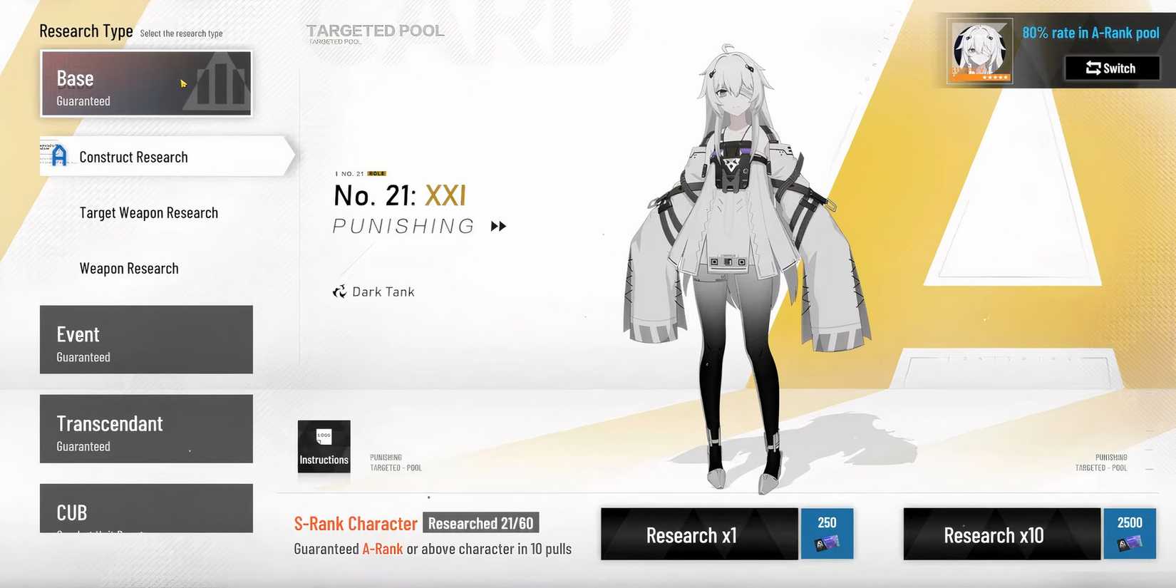 No. 21 Banner in PGR