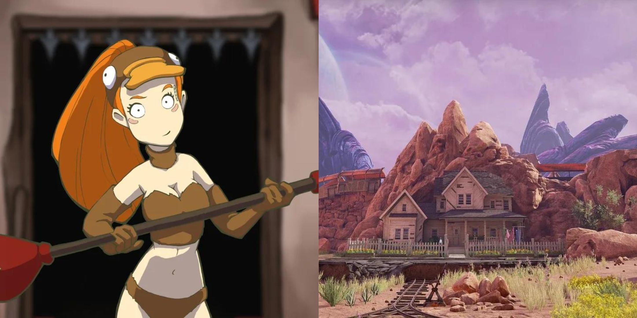chaos on deponia and obduction side by side.