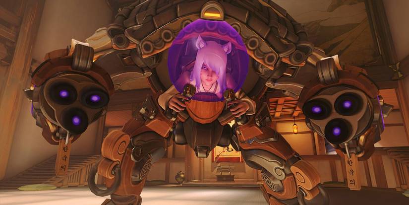 An image of D.Va from Overwatch 2 equipped with the Shin Ryeong skin