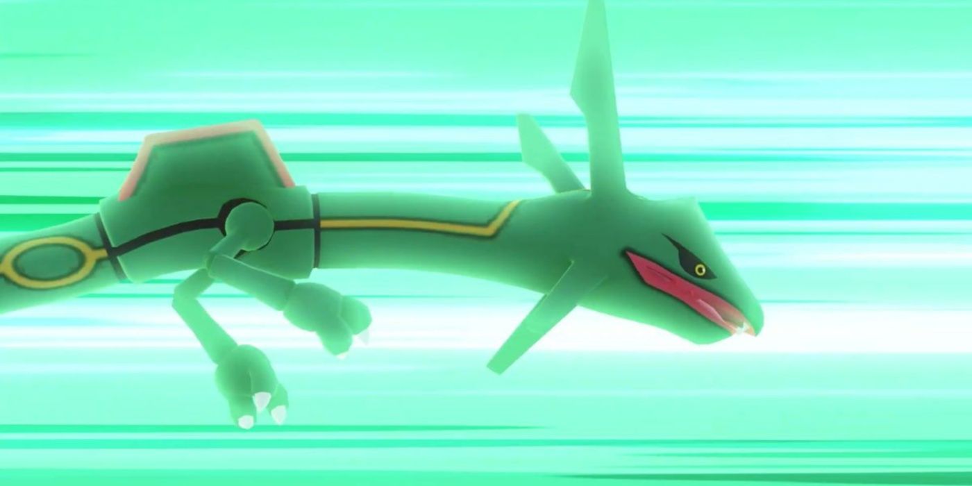 Rayquaza soaring in the air