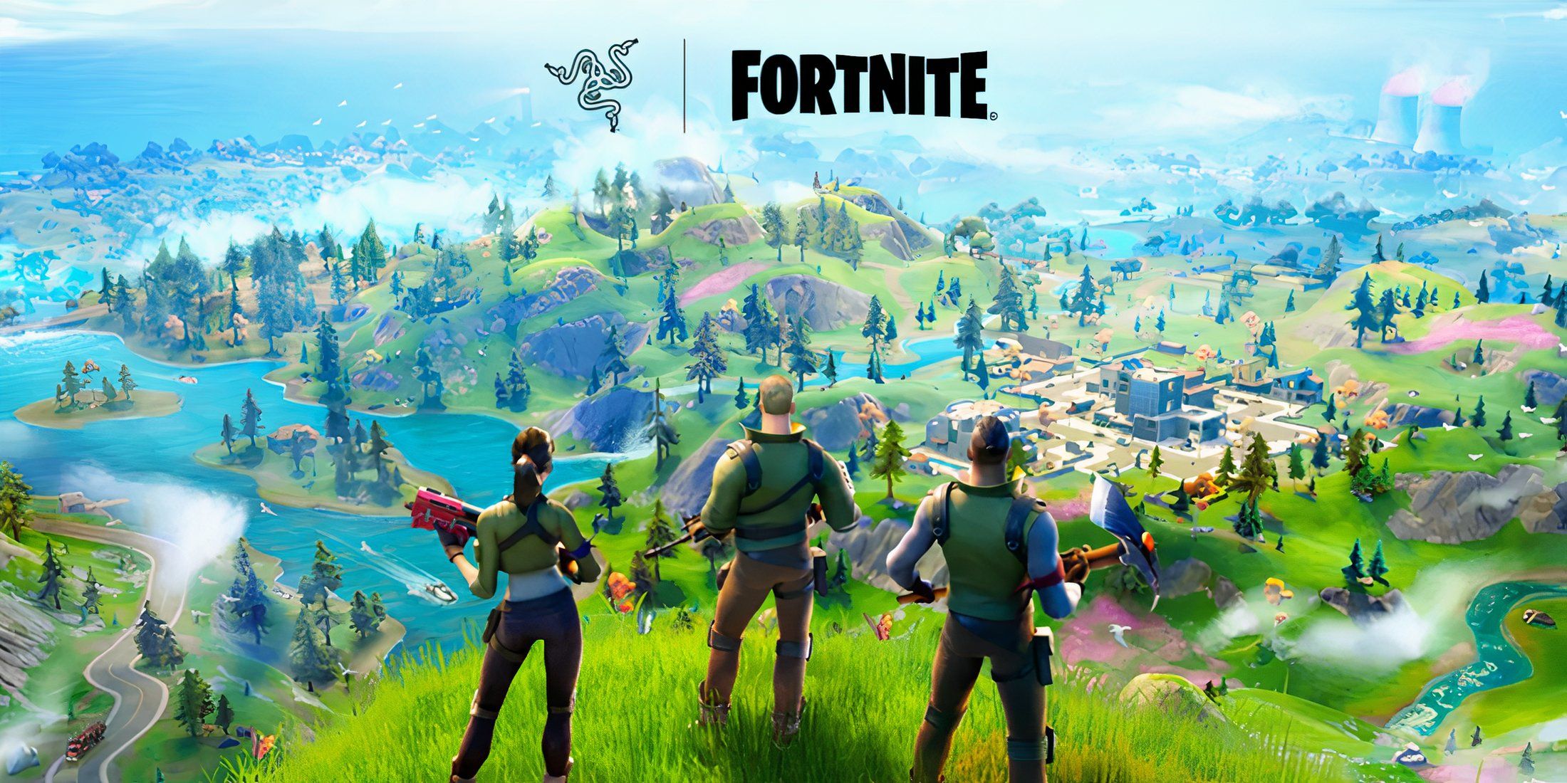promotional image featuring razer and fortnite logo