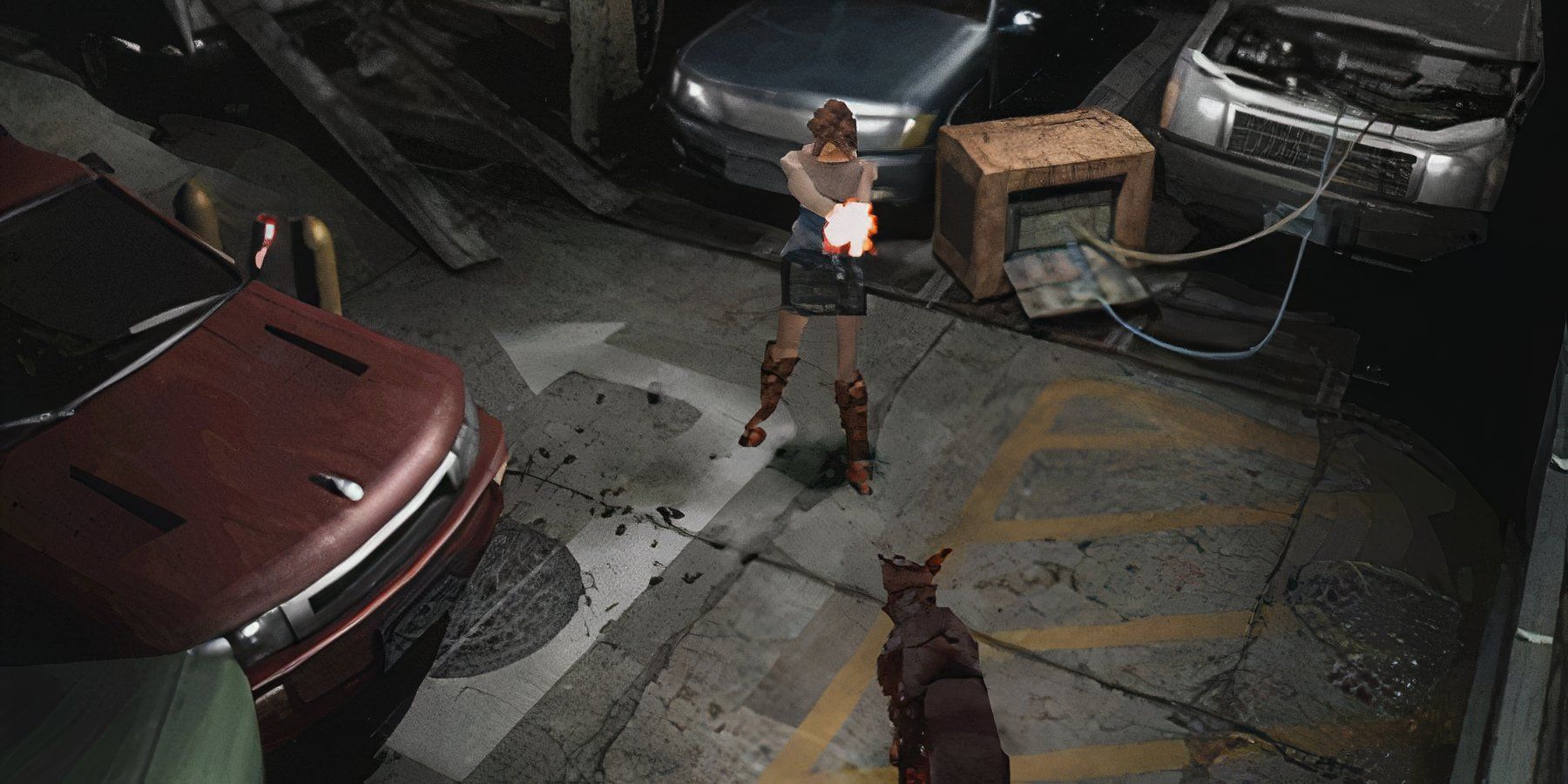 jill shooting at a dog in re3