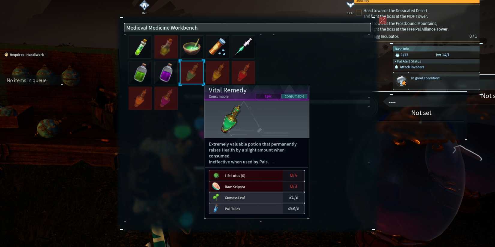 Palworld Remedies Ingredients