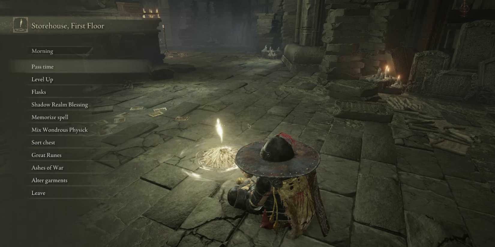 resting at storehouse, first floor site of grace in elden ring shadow of the erdtree