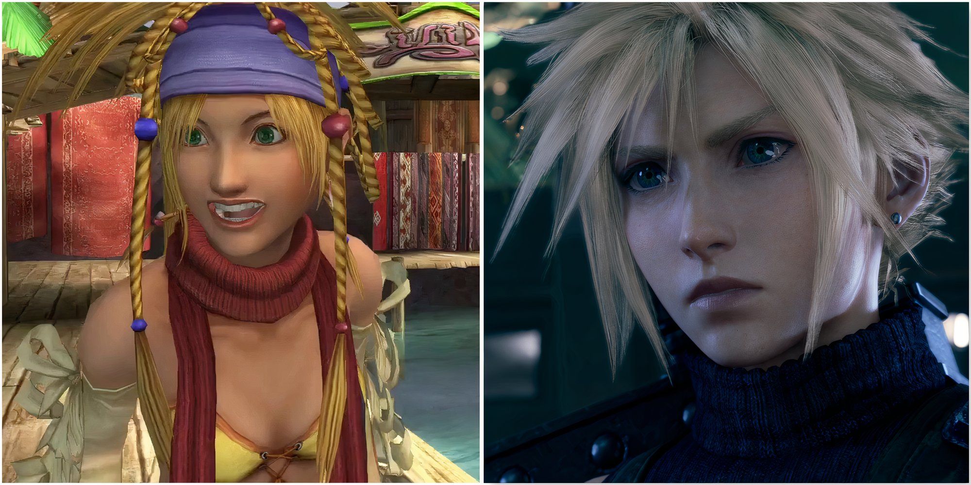 Rikku in Final Fantasy 10-2 and Cloud in Final Fantasy 7 Remake
