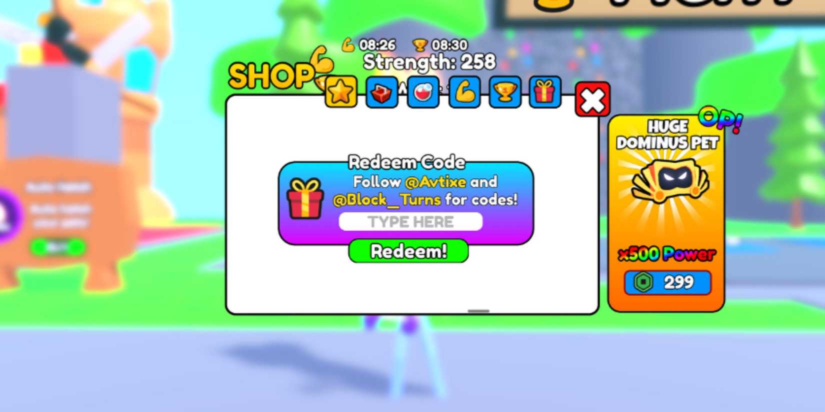 Rock Climb Simulator the codes tab