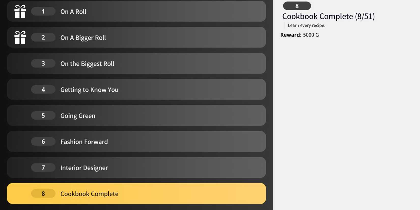 Rolling Hills: Make Sushi, Make Friends achievement list