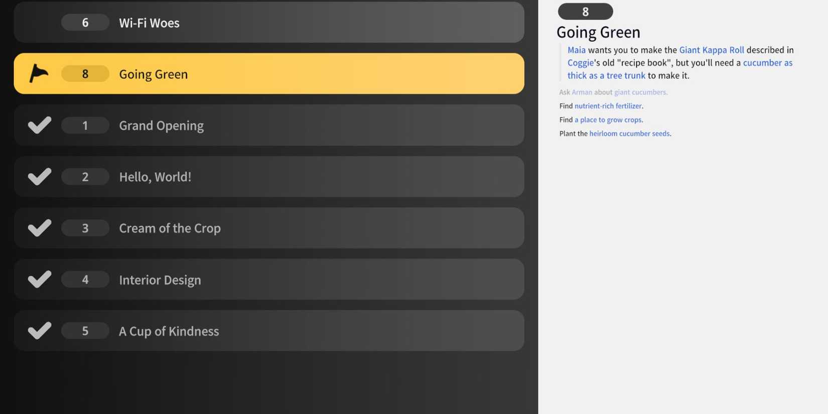 rolling hills make sushi make friends going green task objectives
