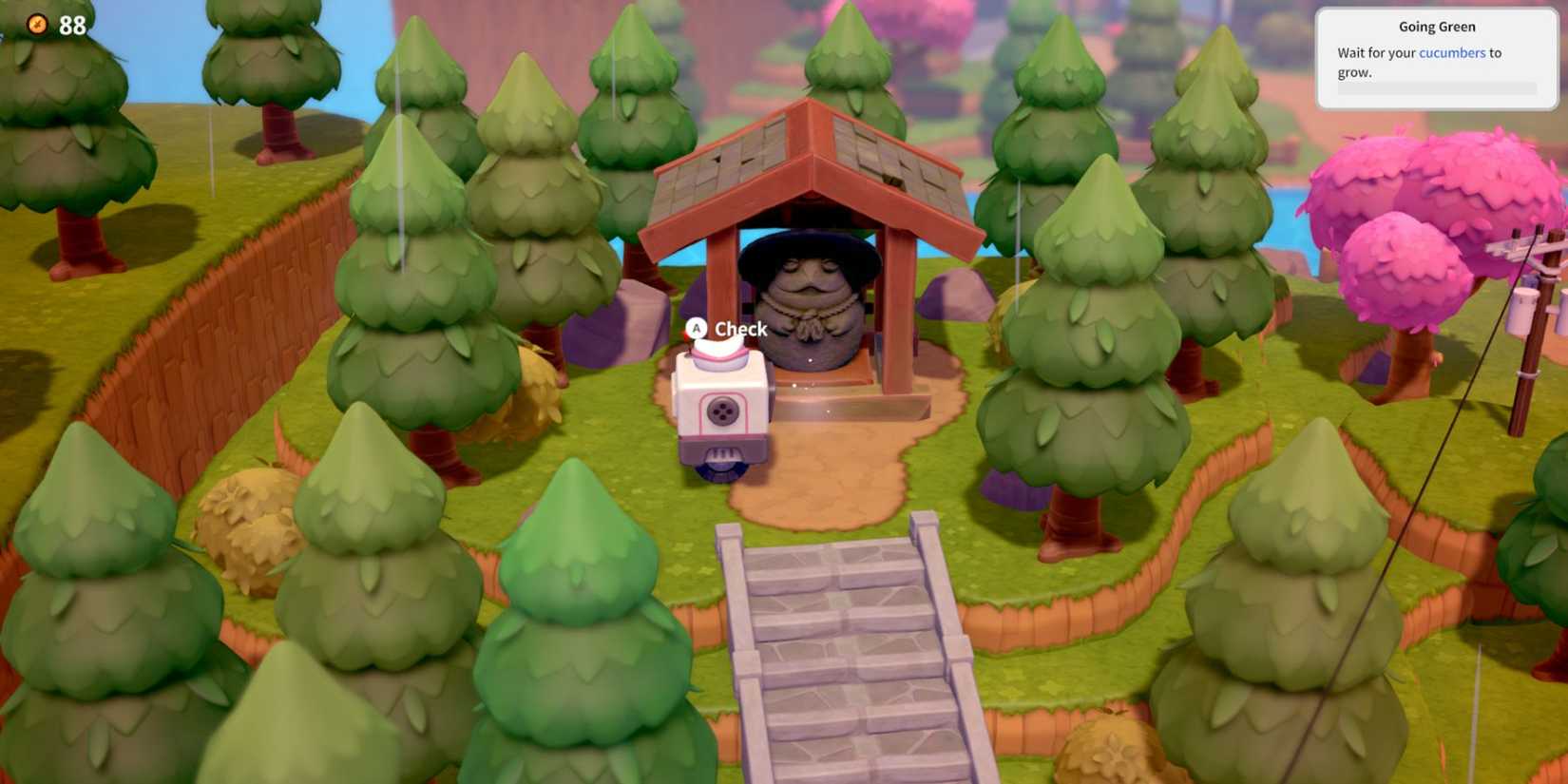 Rolling Hills: Make Sushi, Make Friends placing antenna at highest point in town in Wi-Fi Woes Quest 