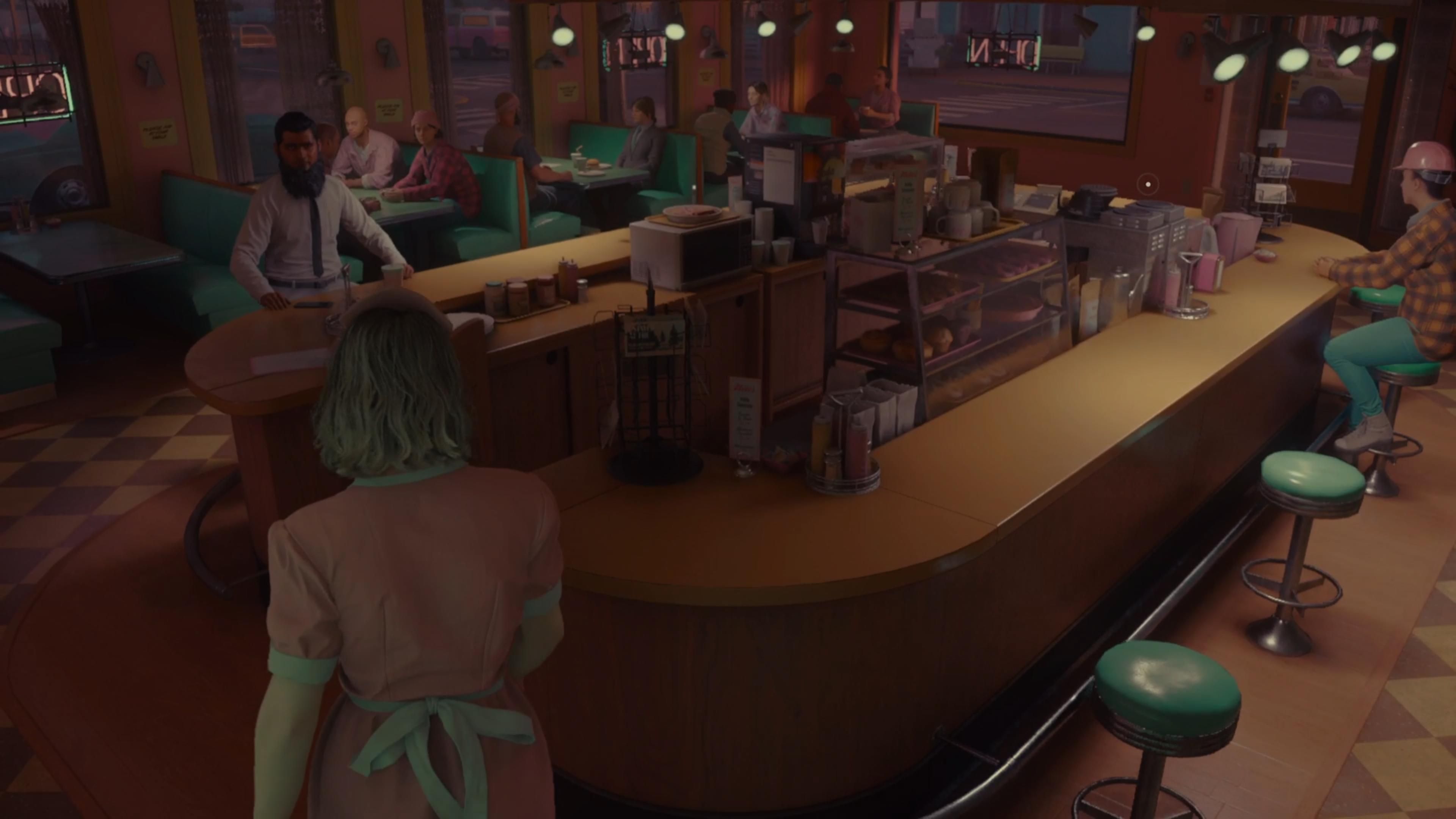 Rose inside the Diner in Alan Wake 2: Night Springs