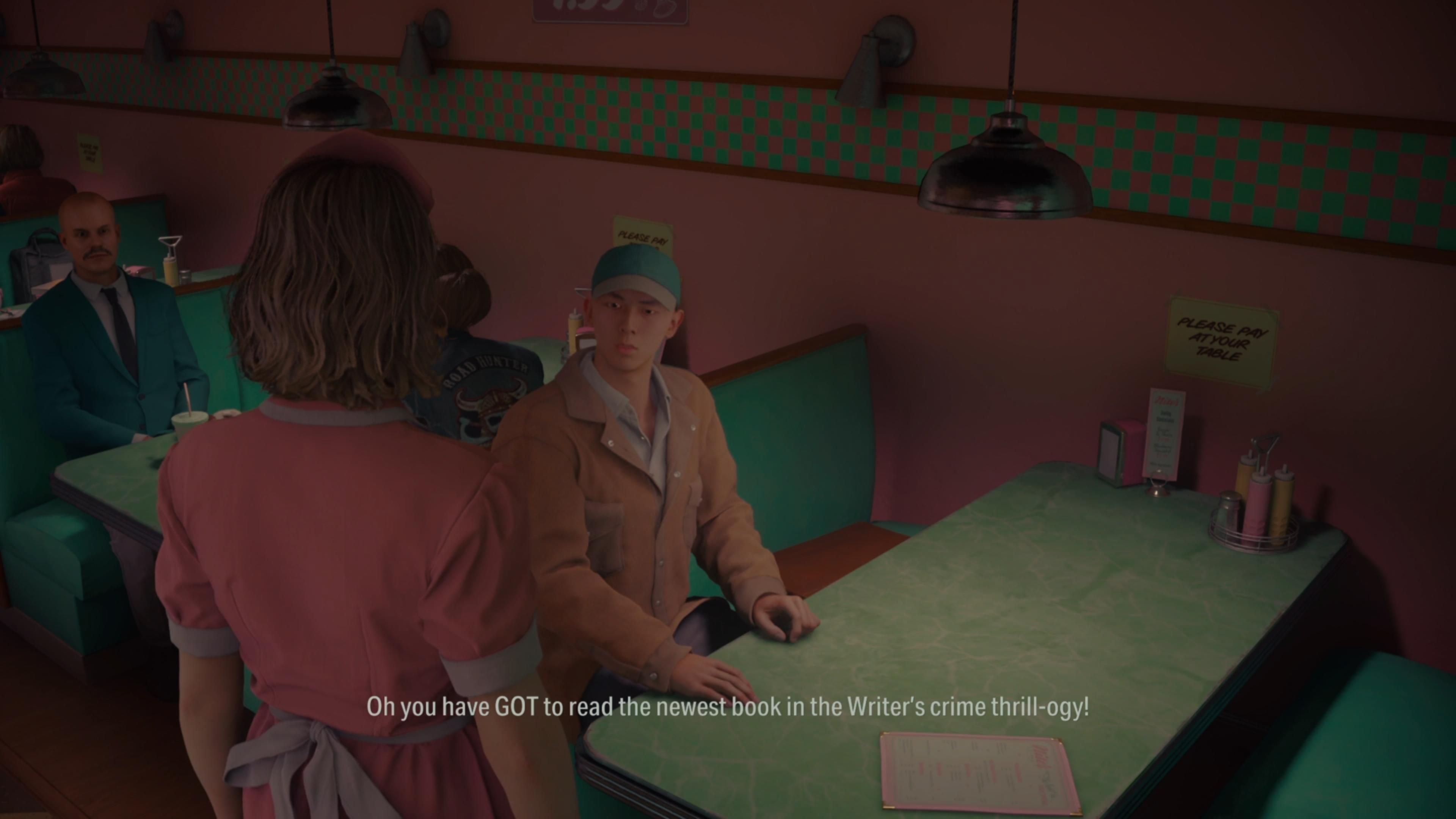 Rose talking to a customer in Alan Wake 2: Night Springs