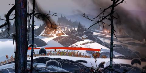 scene from the first The Banner Saga game
