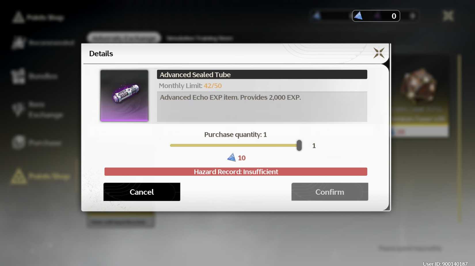 Buying Echo EXP materials in Wuthering Waves