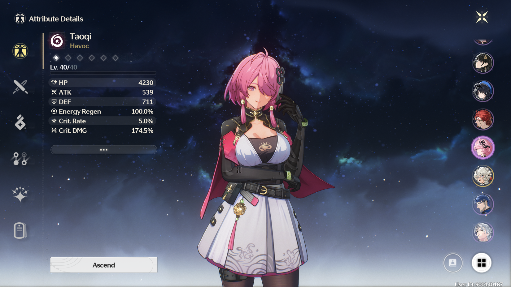 Low-level Taoqi stats in Wuthering Waves