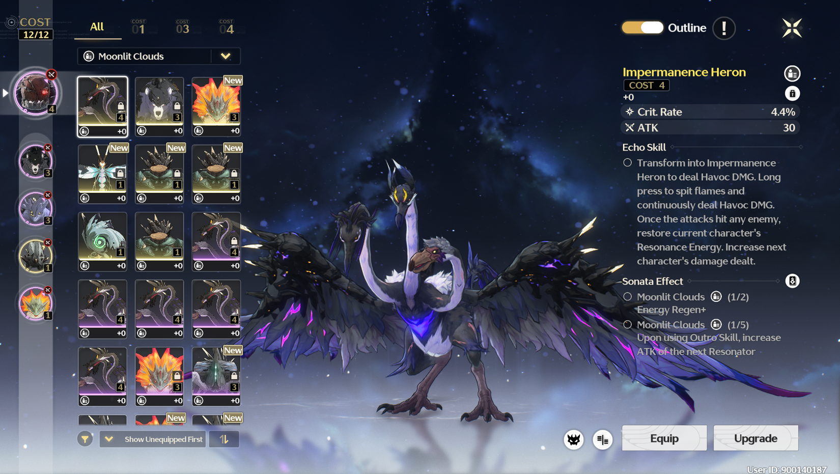 An Echo from the Moonlit Clouds set in Wuthering Waves