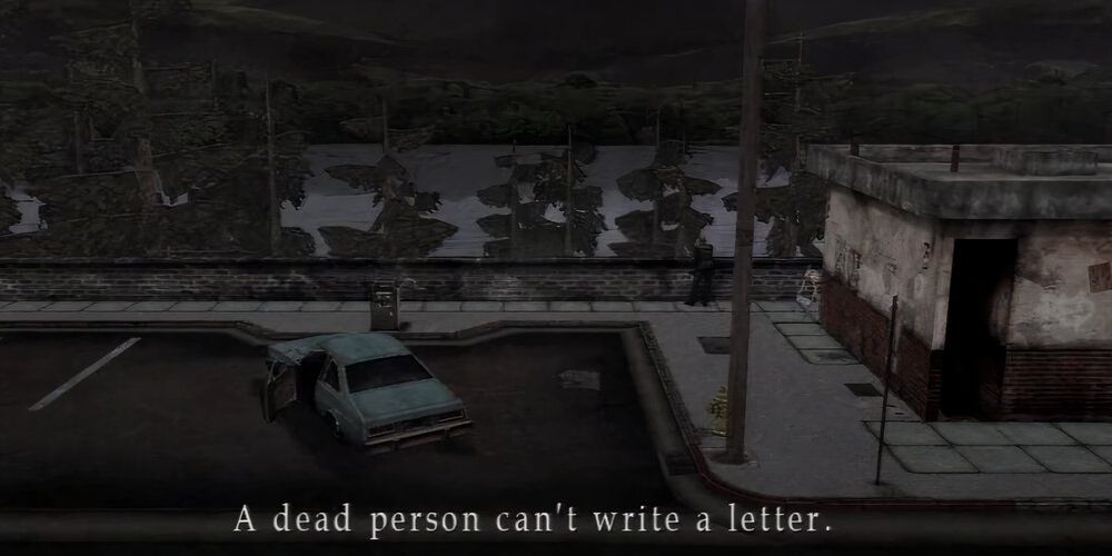 James staking in a carp park saying that a dead person can't write a letter