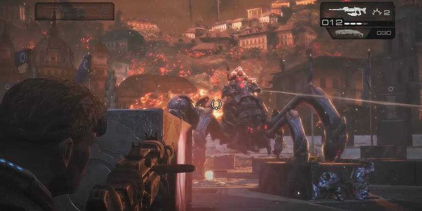 Baird firing at General Earn who is riding a Raven 