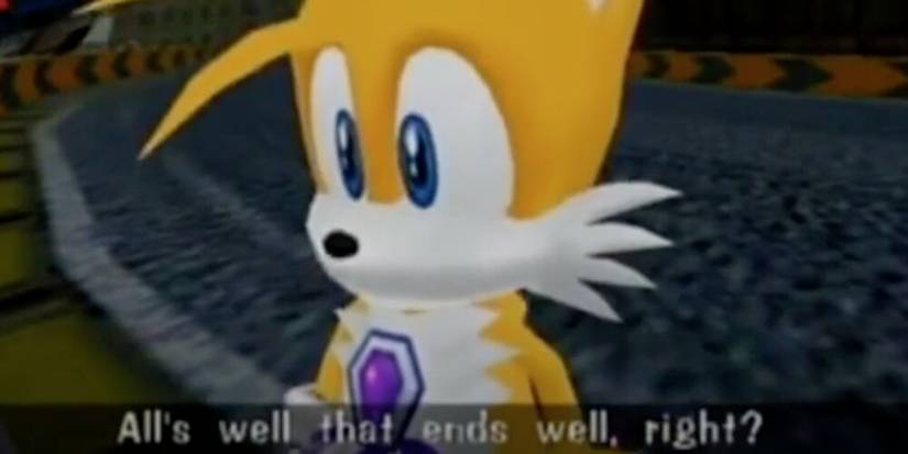 Tails saying "All's well that ends well, right?"
