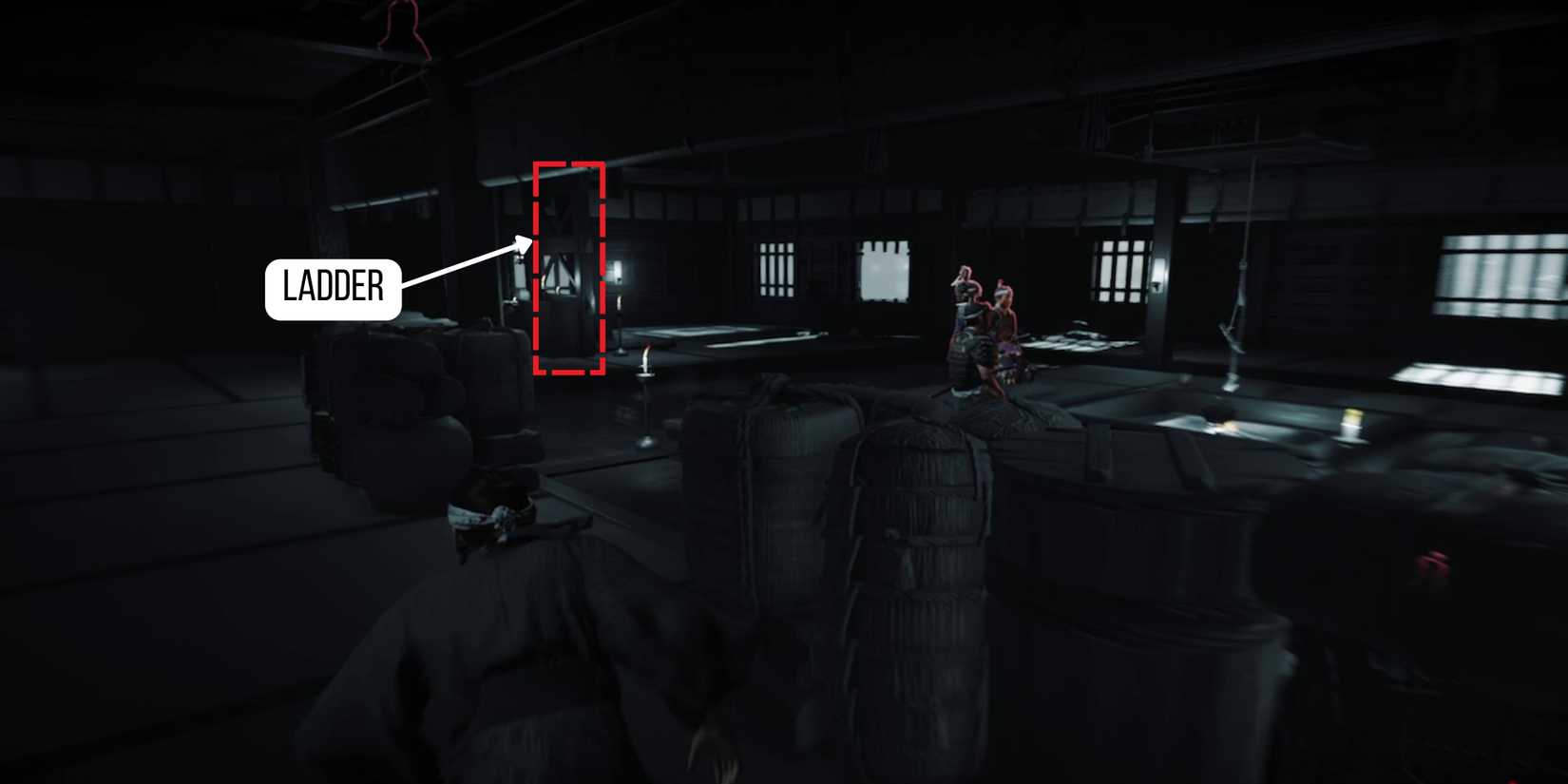 second ladder in castle shimura in ghost of tsushima