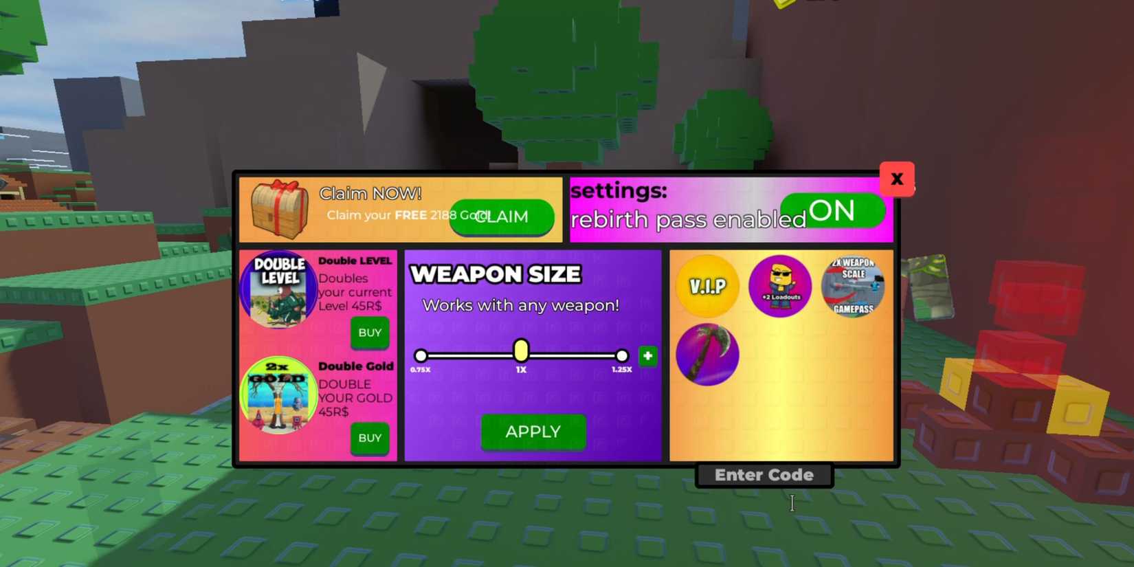 Shadovis RPG the codes tab