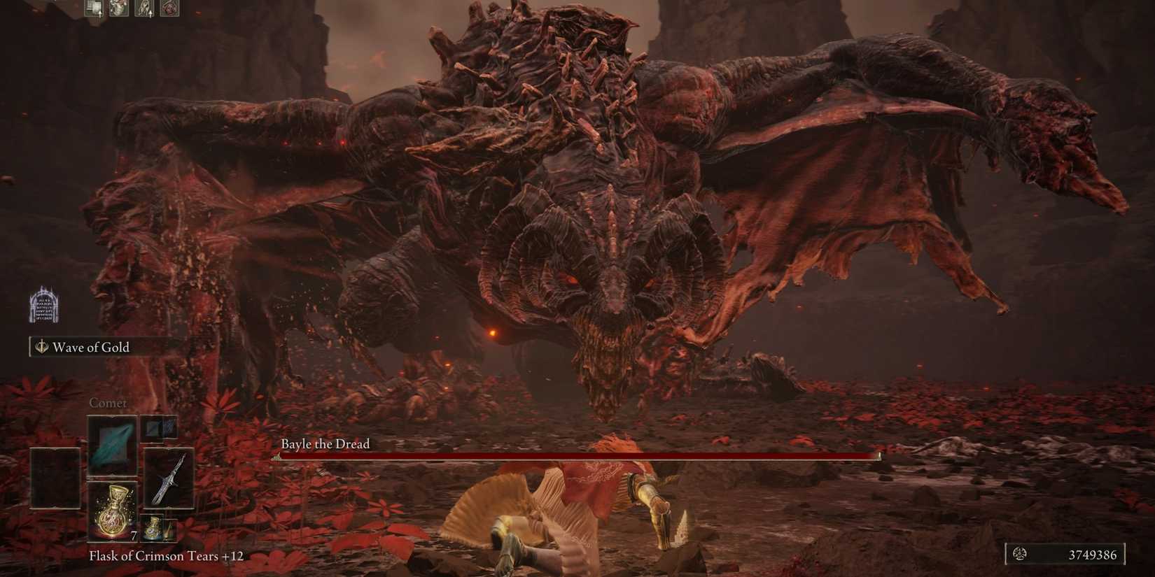 Fighting Bayle the Dread in Elden Ring Shadow of the Erdtree