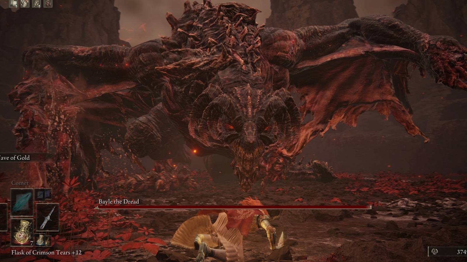 Fighting Bayle the Dread in Elden Ring Shadow of the Erdtree