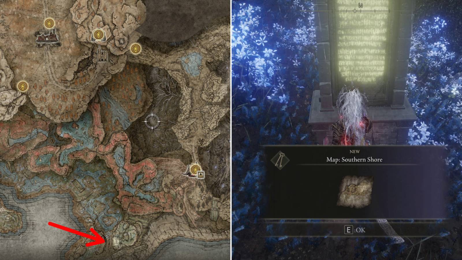 Shadow Shore Where to Find Southern Shore Map Fragment in Shadow of the Erdtree
