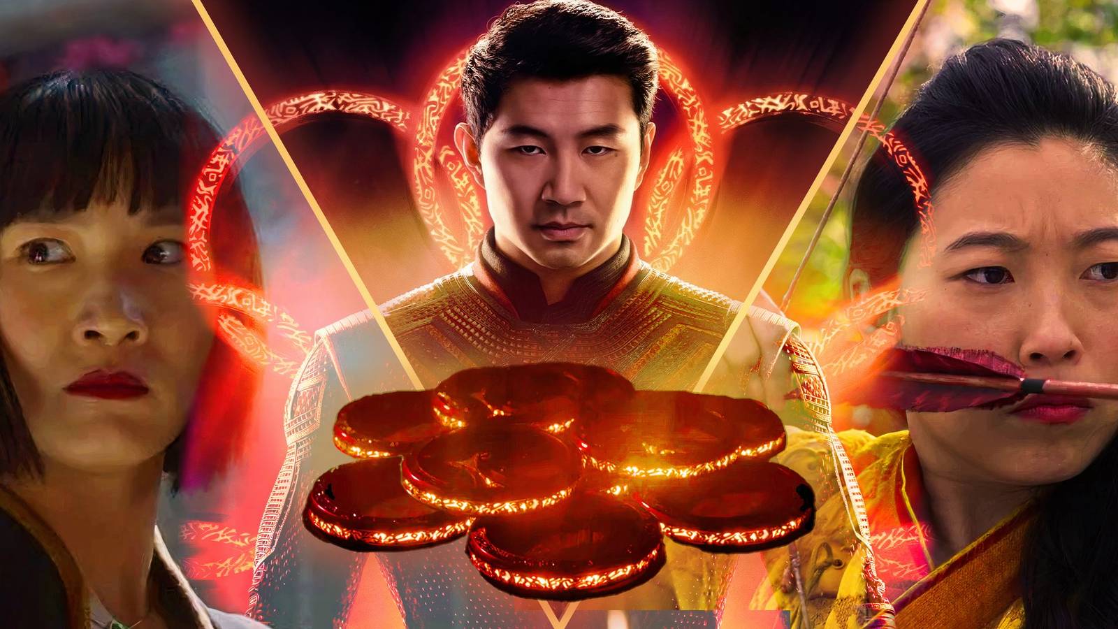 Shang Chi featurin Simu Liu,  Awkwafina and Meng'er Zhang