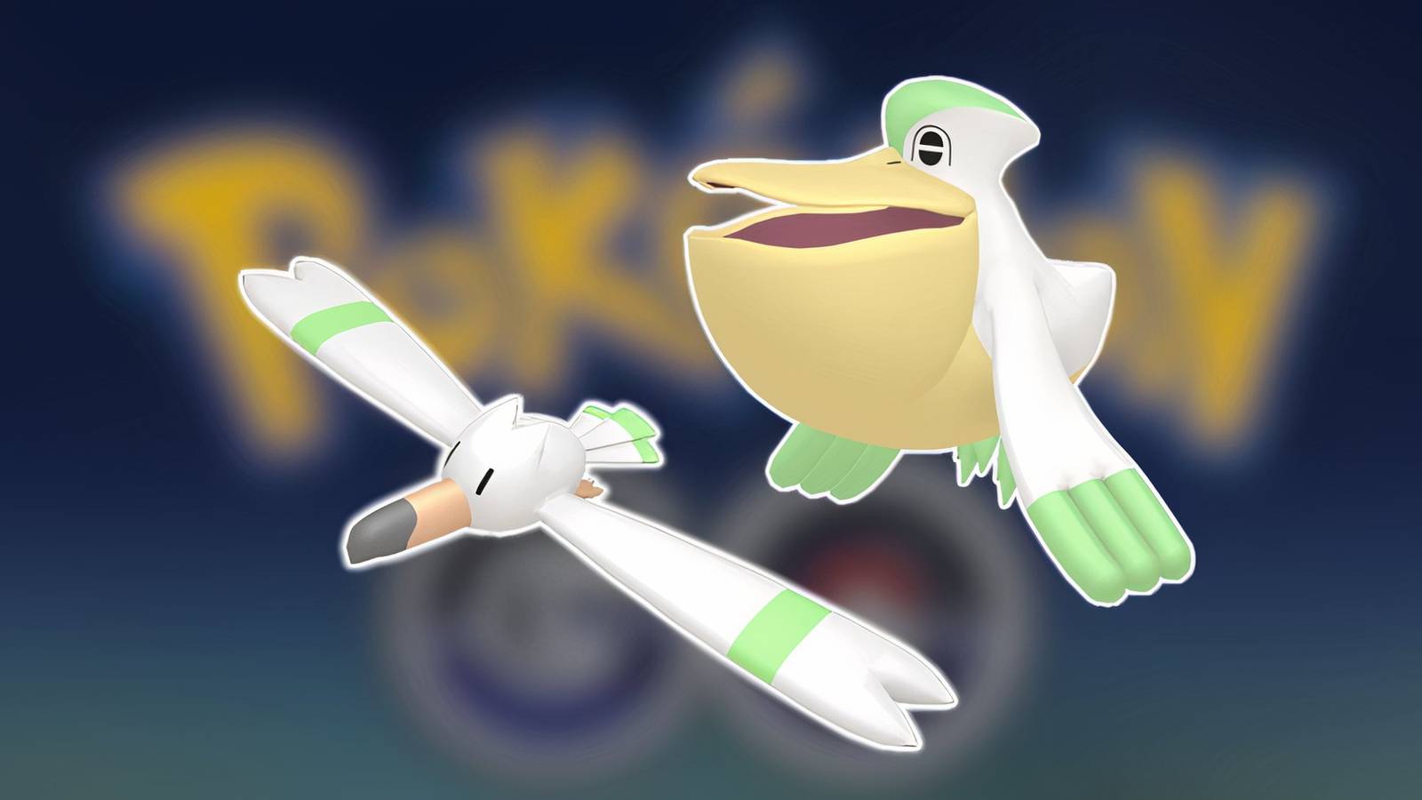 Shiny Wingull and Shiny Pelipper in Pokemon GO
