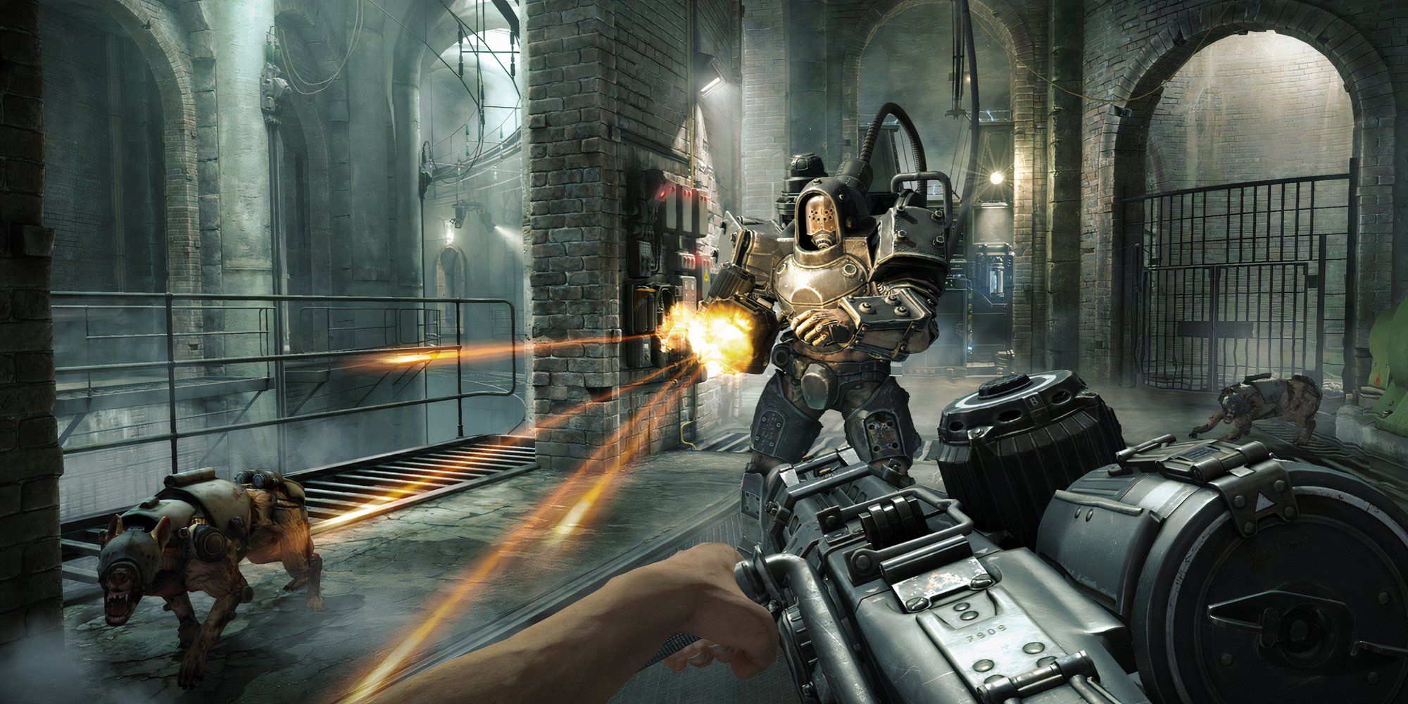 Shooting enemies in Wolfenstein The Old Blood