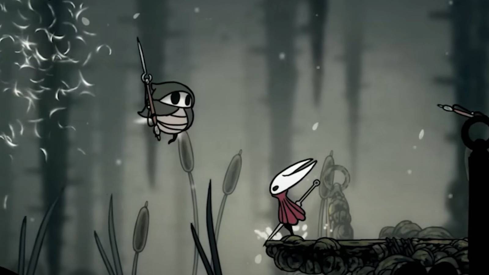 Silksong Hornet and Enemy