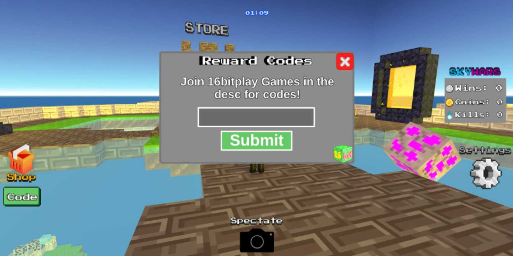 How Do I Redeem SKYWARS CLASSIC Codes? Image via Roblox.com