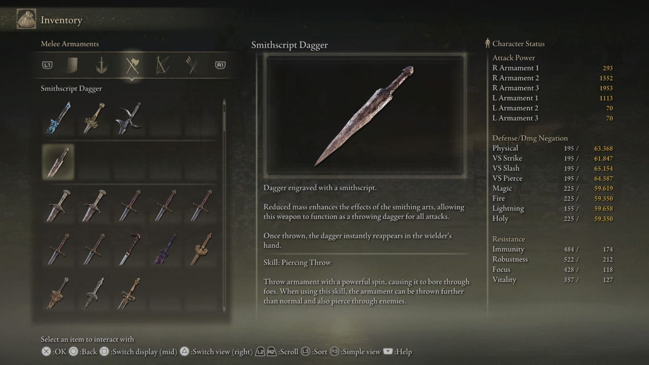 Smithscript Dagger Overview Stat Requirements, Effects, & Skill
