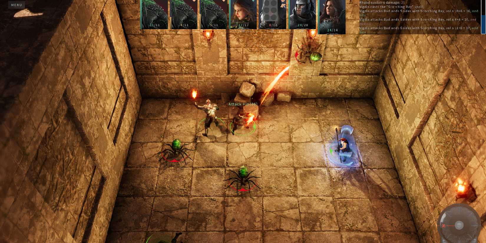 Solasta: Crown of the Magister combat players against spiders