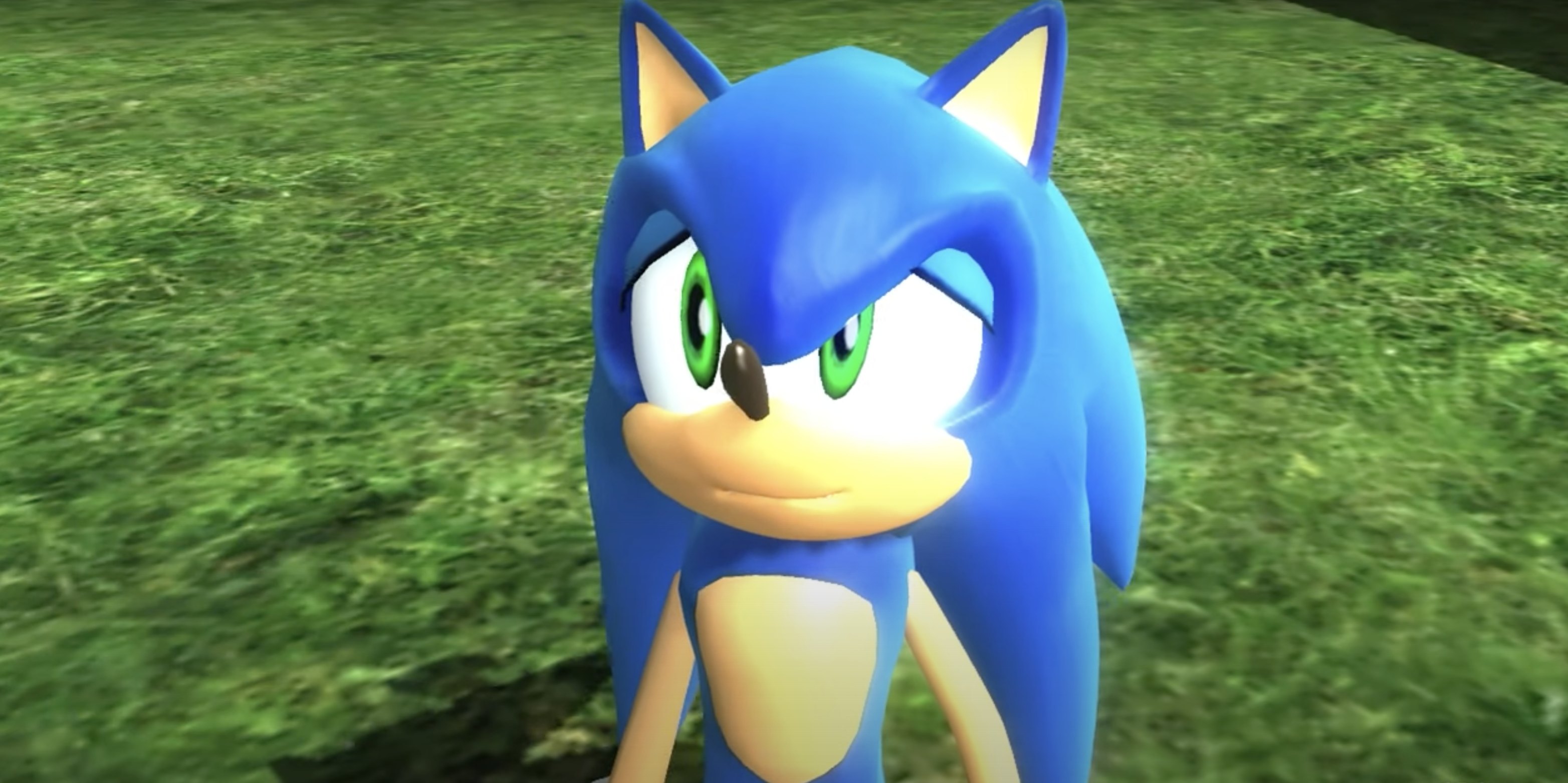sonic grinning from sonic 06 cutscene