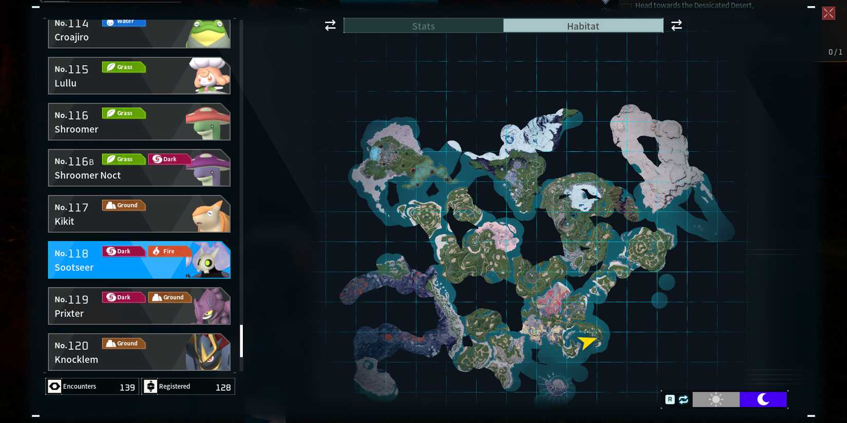 Sootsear in Palworld location