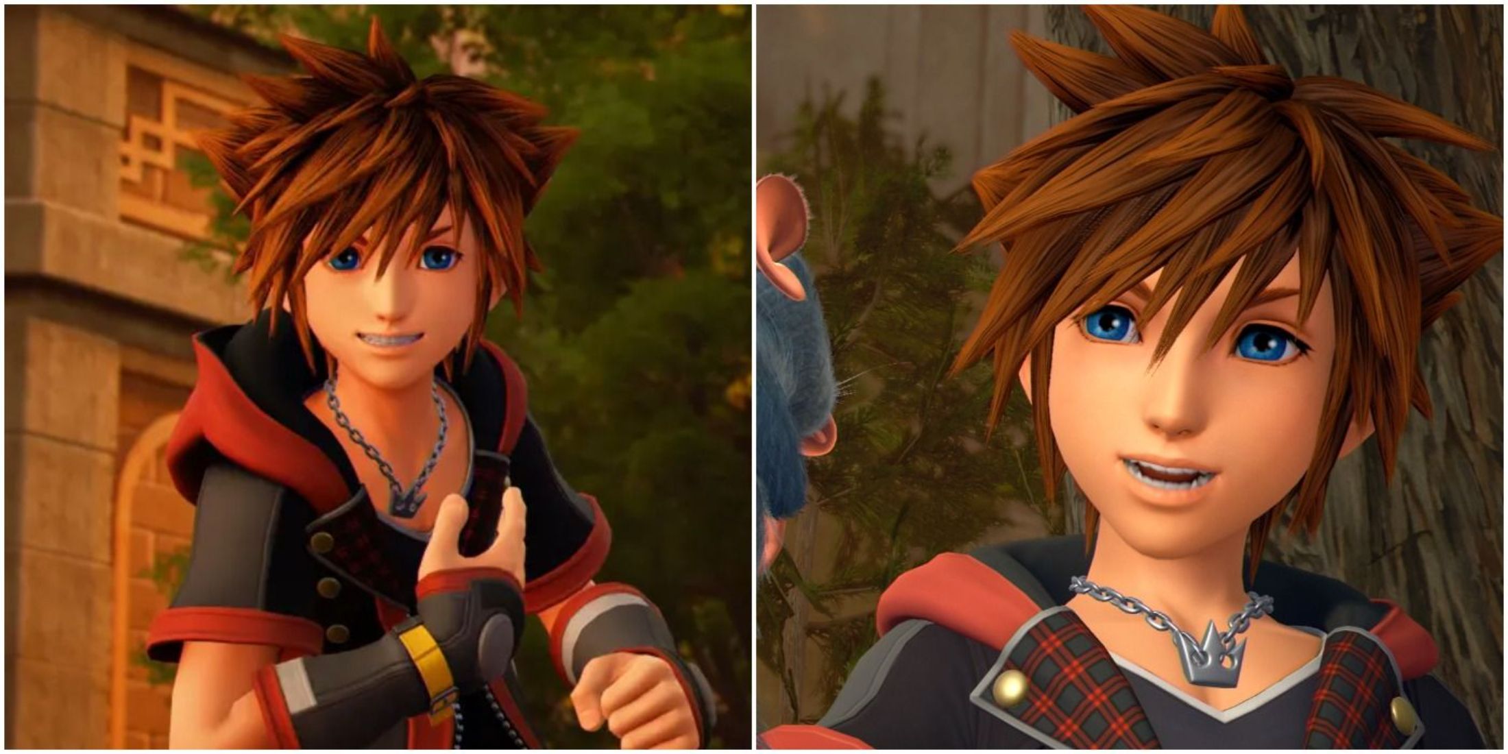 A split image of Sora in Kingdom Hearts 3