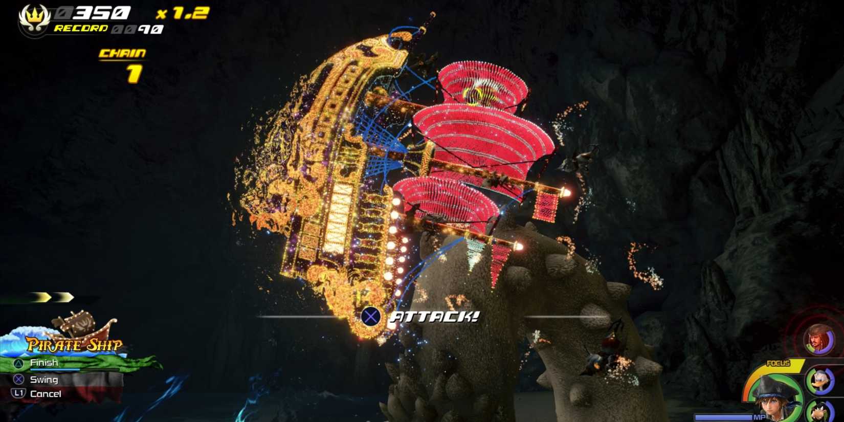 Sora using the Pirate Ship Attraction Flow in the Caribbean.