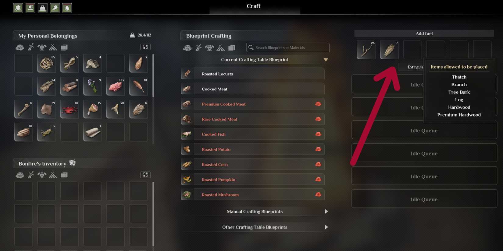 soulmask bonfire fuel